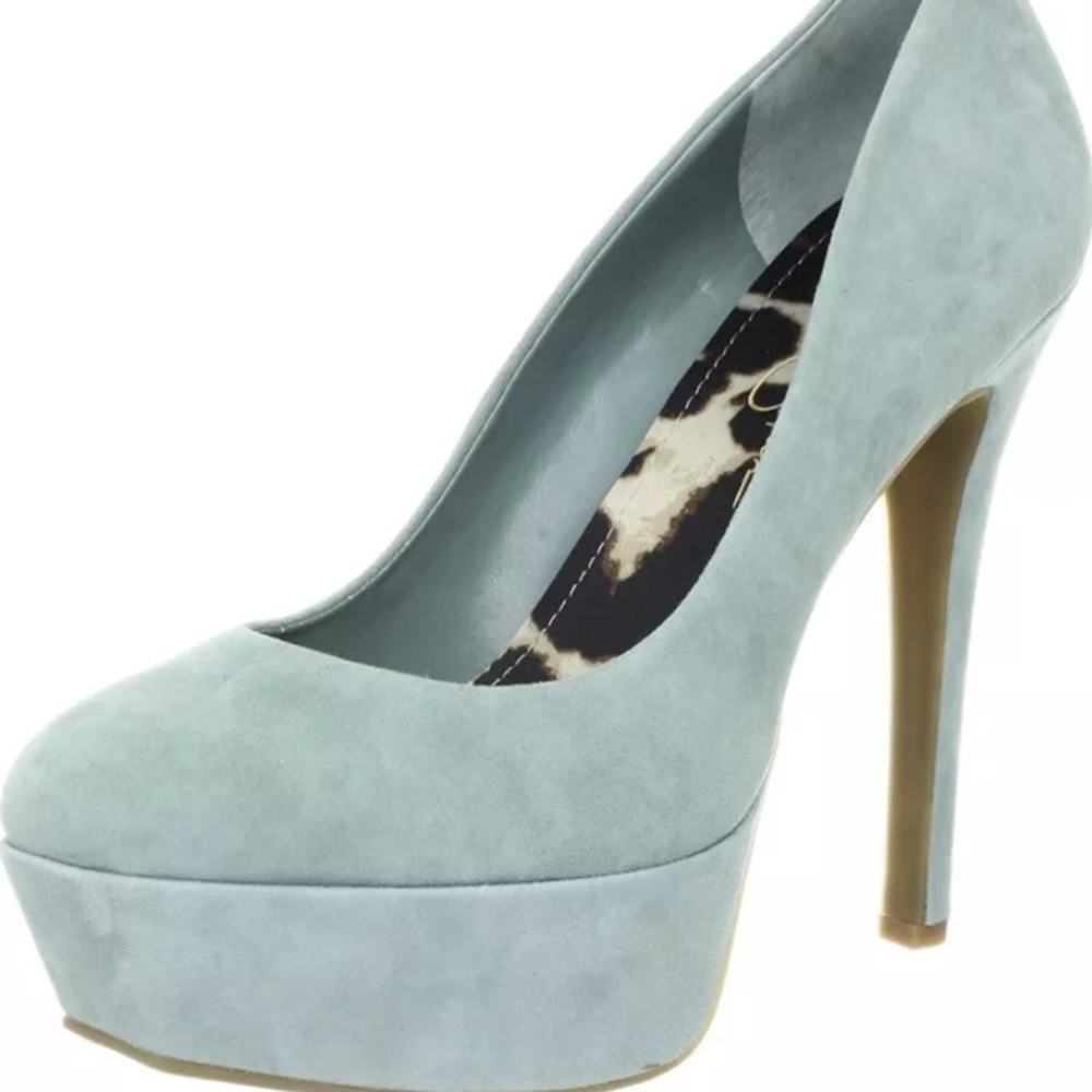 Jessica Simpson “Devin” Platform Heels Size 7 Seafoam Green Suede NEW